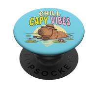 Capybara Relaxation Assured with Funny Animal Design Style PopSockets Adhesive PopGrip