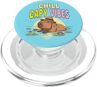 Capybara Relaxation Assured with Funny Animal Design Style PopSockets PopGrip for MagSafe