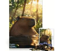 Capybara Relaxing in Water Jigsaw 1000 Pieces for Teenagers Sharp Memory Easy Relaxation Neat Edges Joyful Xmas (38x26cm)
