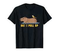 Capybara Relaxing with Bird Ok I Pull Up Funny Meme T-Shirt