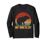 Capybara Retro Sunglasses Funny Don't Worry Be Capy Quote Long Sleeve T-Shirt