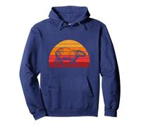 Capybara retro vintage design, capybara lover Pullover Hoodie, Adult Unisex, Navy Blue, Medium