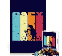 Capybara Riding Bicycle 1000 Piece Jigsaw Puzzles for Adults Jigsaw Focus Enhance Leisure Pleasure Smooth Cut Cozy Xmas Gift (50x75cm)