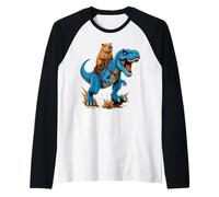Capybara Riding T Rex Dinosaur Funny Animal Adventure Raglan Baseball Tee