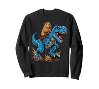 Capybara Riding T Rex Dinosaur Funny Animal Adventure Sweatshirt