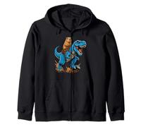 Capybara Riding T Rex Dinosaur Funny Animal Adventure Zip Hoodie