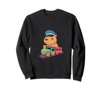 Capybara Riding Train Cute Kawaii Cartoon Rail Adventure Sweatshirt