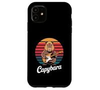 Capybara Rock Music Retro Sunset Electric Guitar Case for iPhone 11