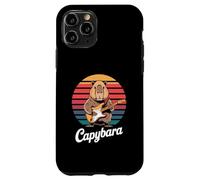 Capybara Rock Music Retro Sunset Electric Guitar Case for iPhone 11 Pro