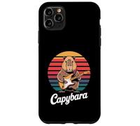 Capybara Rock Music Retro Sunset Electric Guitar Case for iPhone 11 Pro Max