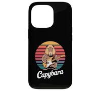 Capybara Rock Music Retro Sunset Electric Guitar Case for iPhone 13 Pro