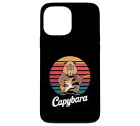 Capybara Rock Music Retro Sunset Electric Guitar Case for iPhone 13 Pro Max