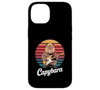 Capybara Rock Music Retro Sunset Electric Guitar Case for iPhone 14