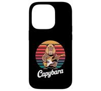 Capybara Rock Music Retro Sunset Electric Guitar Case for iPhone 14 Pro