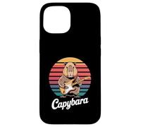 Capybara Rock Music Retro Sunset Electric Guitar Case for iPhone 15