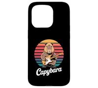 Capybara Rock Music Retro Sunset Electric Guitar Case for iPhone 15 Pro