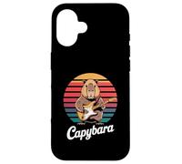 Capybara Rock Music Retro Sunset Electric Guitar Case for iPhone 16