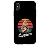 Capybara Rock Music Retro Sunset Electric Guitar Case for iPhone X/XS