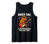 Capybara Rock On Playing Guitar Funny Animal Music Design Tank Top