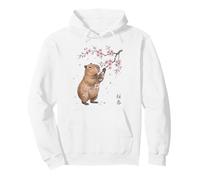 Capybara Sakura Cherry Blossom Japanese Art Graphic Pullover Hoodie