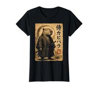 Capybara Samurai Japan Value Graphic T-Shirt, Women, Black, S