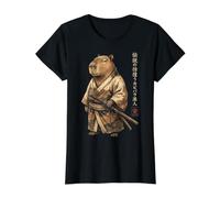 Capybara Samurai Japan Value Graphic T-Shirt, Women, Black, S
