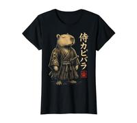 Capybara Samurai Japan Value Graphic T-Shirt, Women, Black, XS