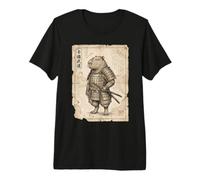Capybara Samurai Japanese Ukiyo-e Woodblock Style Art Premium T-Shirt