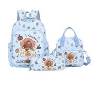 Capybara School Backpack | Aesthetic Lunch Bag Set with Cute Pencil Case for Middle Teenage Students, Adult College, Snack, Picnic, School, 2pcs, Fashion