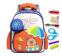 Capybara School Backpack High Capacity, Cute School Bag, Child Pack with Breathable Shoulder Straps for Kids Stationery Bottle Store Book Travel Boy Girl