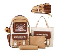 Capybara School Backpack - Large Capacity Book Bag Pencil Case with Multiple Compartments Cute Cartoon Bag | Usage: Support Kids Students Home Classroom, b, Siehe Beschreibung, See description