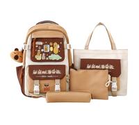 Capybara School Backpack Set - Cute Cartoon Bookbag, Large Capacity Pencil Case, Fabric Student Bag with Smooth Zipper, Kids School Accessory with Fun Design, Daily Carry Use Classroom Travel Shopping