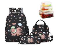 Capybara School Bag - 14.96x11.02x5.12 in Kids Backpack | Polyester Animal Backpack, Cute with Pencil Case and Lunch Bag for Daily Travel School Pens Stationery Gift for Kids Boys Girls