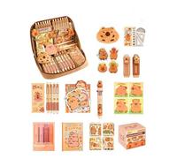 Capybara School Supplies Set,Cute Capybara Pencil Case Set with All Things,Large Cute Capacity Pencil Case with Compartments (14 Pcs Sets A)