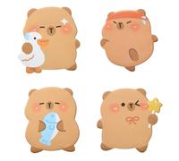 Capybara Shape Sticky Notes, Cute Cartoon Capybara Sticky Memo Pads Kawaii Small Self-Stick Memo Note Pad, 4 Packs 60 Sheets/Pack, Self-Stick Notepad for Office School Student Kids