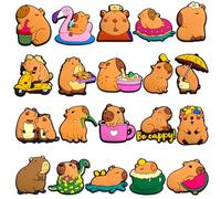 Capybara Shoe Charms 20pcs for Teens Cute Shoe Decoration Charms for Shoes Bracelet Wristband Clog Sandals Party Favors Gifts Adults
