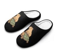 Capybara Sitting on A Turtle Men's Slippers House Slipper Anti-skid Sole Indoor Shoes Outdoor Comfort Cotton
