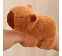Capybara Slap Bracelet, Cartoon Stuffed Animal With Turtle Pillow, Cute Brown Guinea Pig Doll - Birthday Gift for Adults and Kids (E)