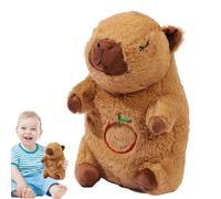 Capybara sleep buddy - Cute Knitted Toy | Funny Positive Capybara | Animals Plush Doll | | Soothing Heartbeat Snuggle Animal | Breathing Otter Sleep Buddy with Music and Light