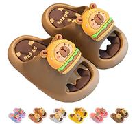 Capybara Slippers, Soft Non Slip Breathable Supports The Arch of The Foot Animal Funny Slides for Kids Summer (Dark Brown, Big Kid, 5, Numeric, UK Footwear Size System, Medium)