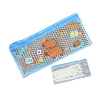 Capybara Spring Pencil Case-Transparent Zipper, Great Pen Holder | Capybara Animal Pattern Pouch Portable Pencil Organizer Cute School Bag Purse for Office and Students, Two Capybaras, Consulte la