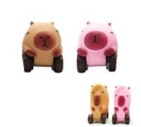 Capybara Squeeze Toy, 2 pcs Capybara Anti-Stress Toy, 2 in 1 Rebound Car Toy, Kawaii Sensory Toy, Capybara Toy for Concentration, Anxiety Relief
