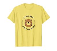 Capybara State of Mind | Cute Animal Illustration Clothing T-Shirt, Men, Lemon, XXL