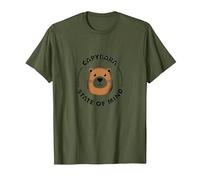 Capybara State of Mind | Cute Animal Illustration Clothing T-Shirt, Men, Olive, L