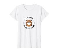 Capybara State of Mind | Cute Animal Illustration Clothing T-Shirt, Women, White, XXL