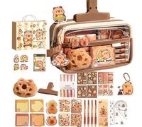 Capybara Stationery Crayer Case - Multi-Compartment Pen Organizer for Easy Access, Classroom Utility with Storage Function, Cute Box for Teens Girls, Material