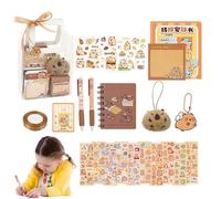 Capybara Stationery Cute Pens, Sweet Capybara Push Sticky Note Pens | School Classification, Kids Accessories for Kids, Student Learning Reserves, School Notebook