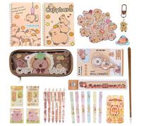 Capybara Stationery - Cute Stickers, Pens, Ruler Set, Capybara Accessories, Writing Supplies for School, for Creative Learning | For Girls, Teens, Classroom, Zuha