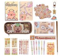 Capybara Stationery, Pen Ruler, Cute Notebook, Cartoon Pencil Case, School Supplies, for Kids, Teens, Girls, Classroom, Home, Office, College, Study, A, Consulte la descripción, See description