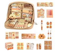 Capybara Stationery Set, 53 Pcs Capybara Pencil Case, Capybara Stationery Gift Set, Large Capacity Pencil Case with Capybara Pens Stickers Sticky Notes and More for Boys Girls Kids Students School